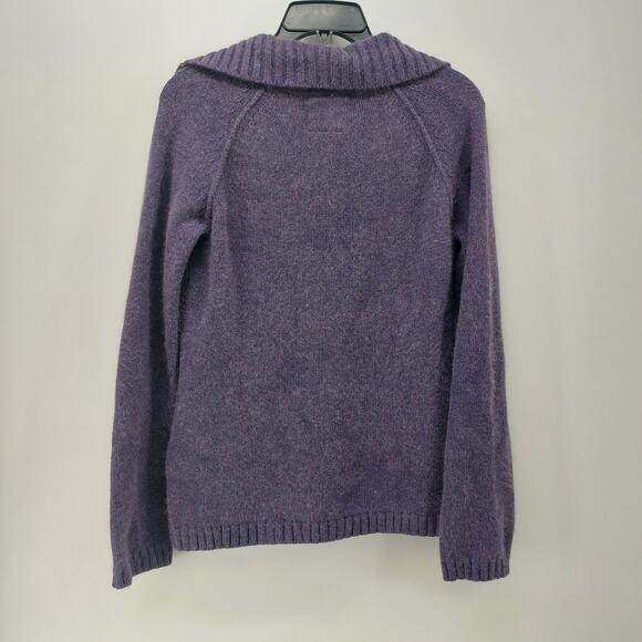 Eddie Bauer Purple Sweater Cotton Angora Nylon M - Picture 2 of 13